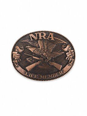 NRA Life Member Brass Belt Buckle